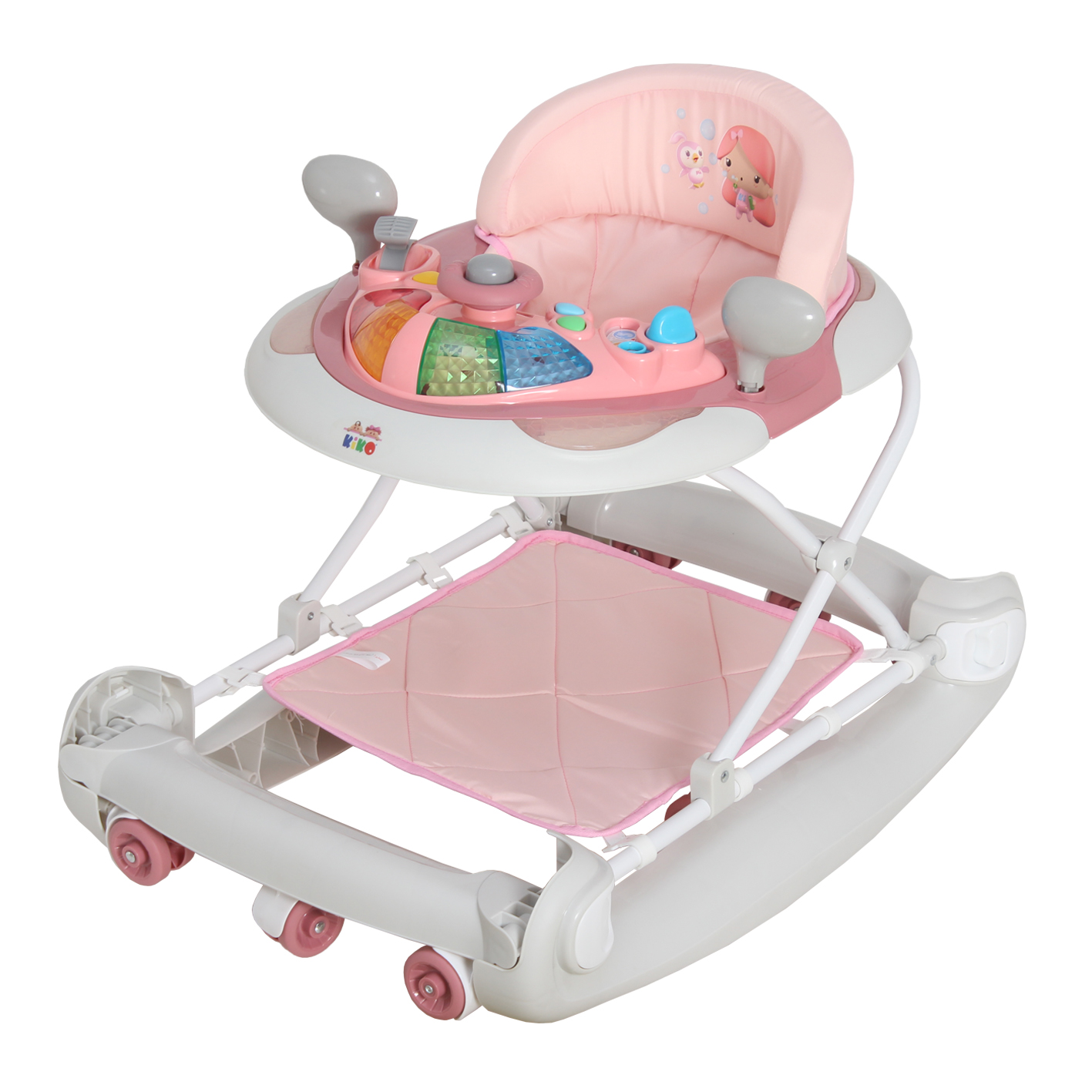 2305-pink Rocking baby walker with toys - Image 1