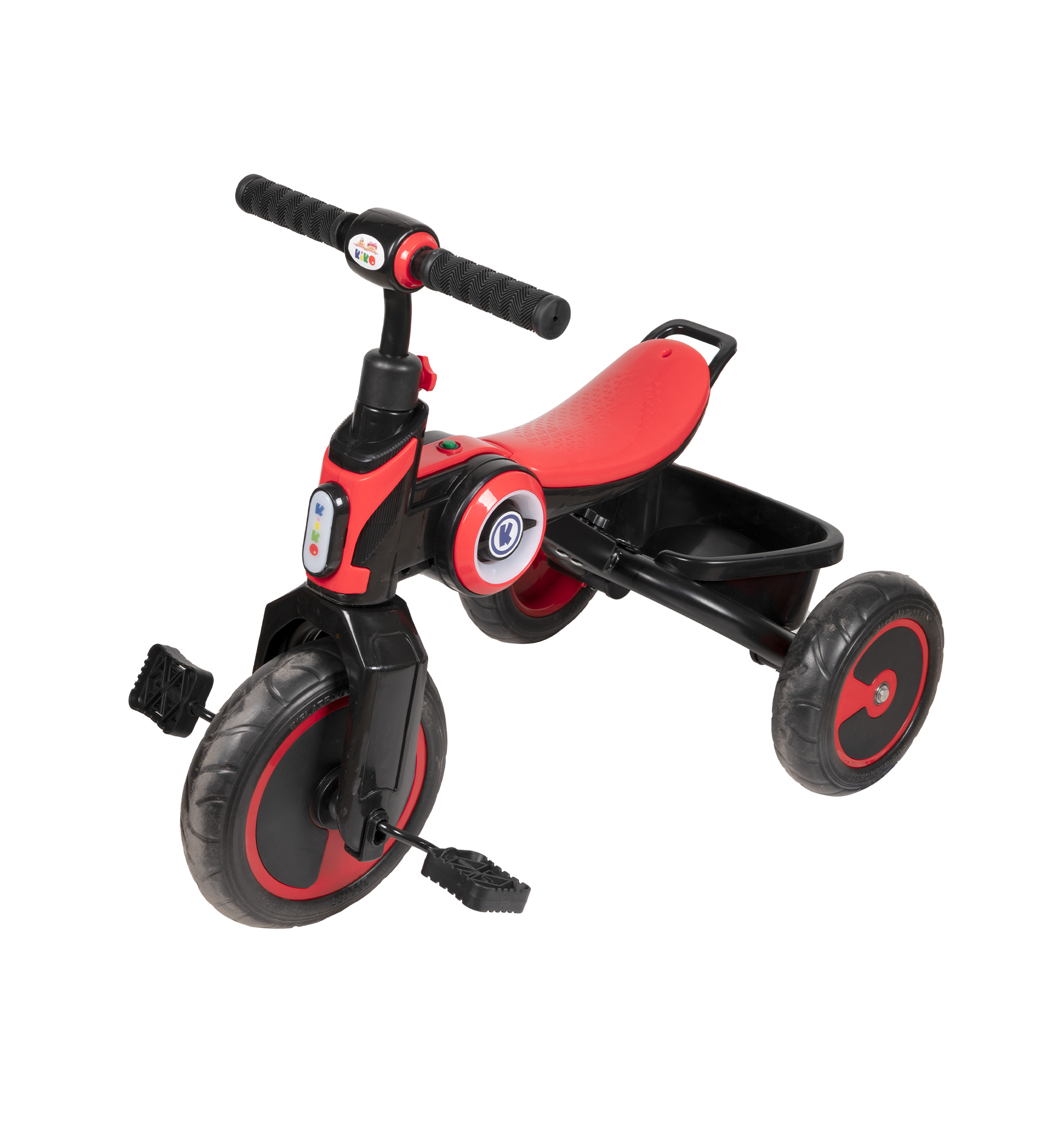 1629-Red Kiko Baby Bike 3 Wheel 5 Piece Cardboard Bike - Image 1
